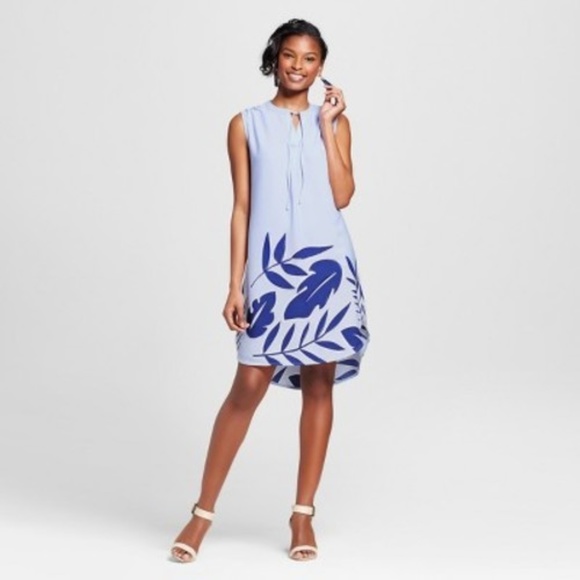 Merona Tops - Women's Crepe Palm Shirt Dress - Merona Light Blue Merona Tops - Women's Crepe Palm Shirt Dress - Merona Light Blue